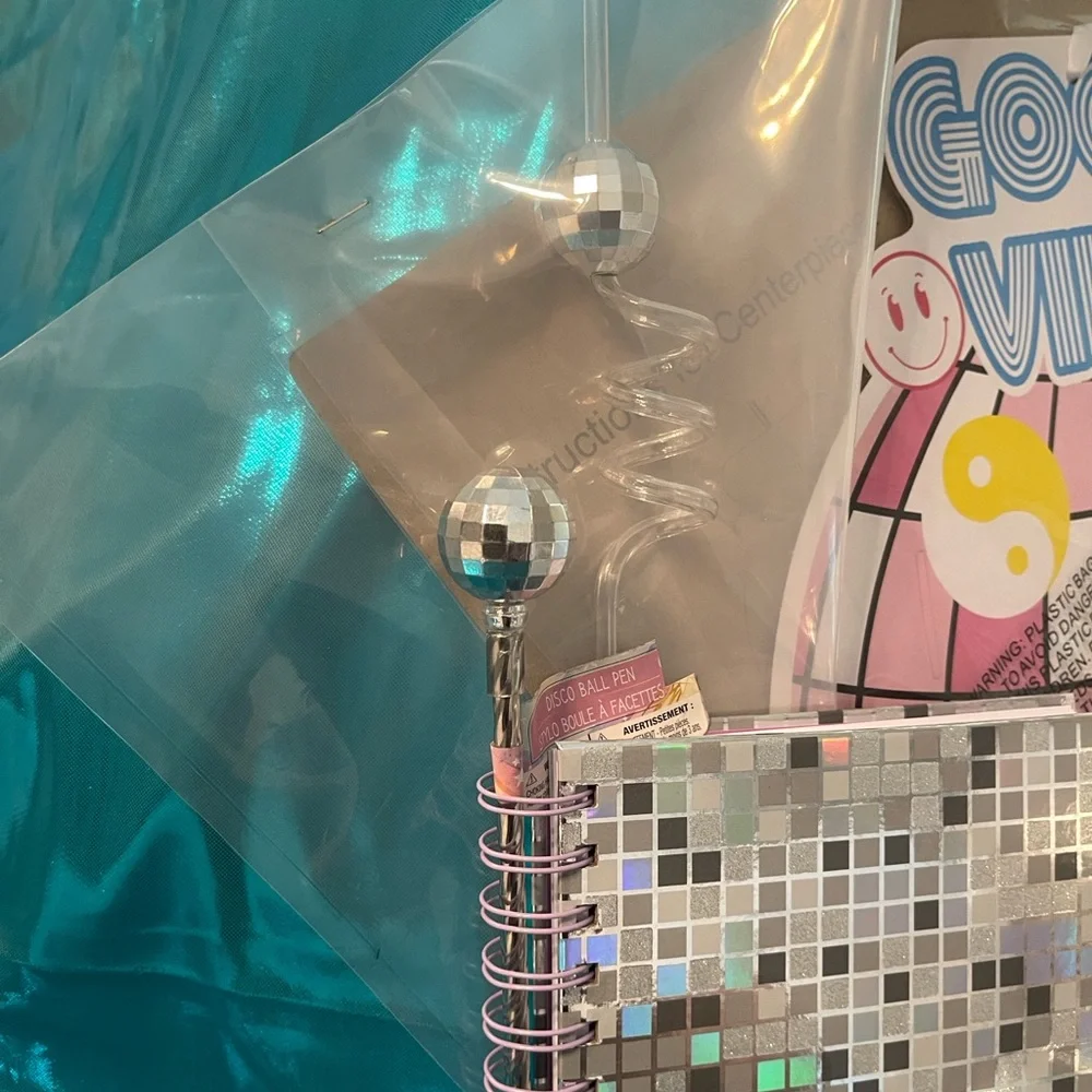 Silver Disco Ball Party Set 12 Piece Bundle